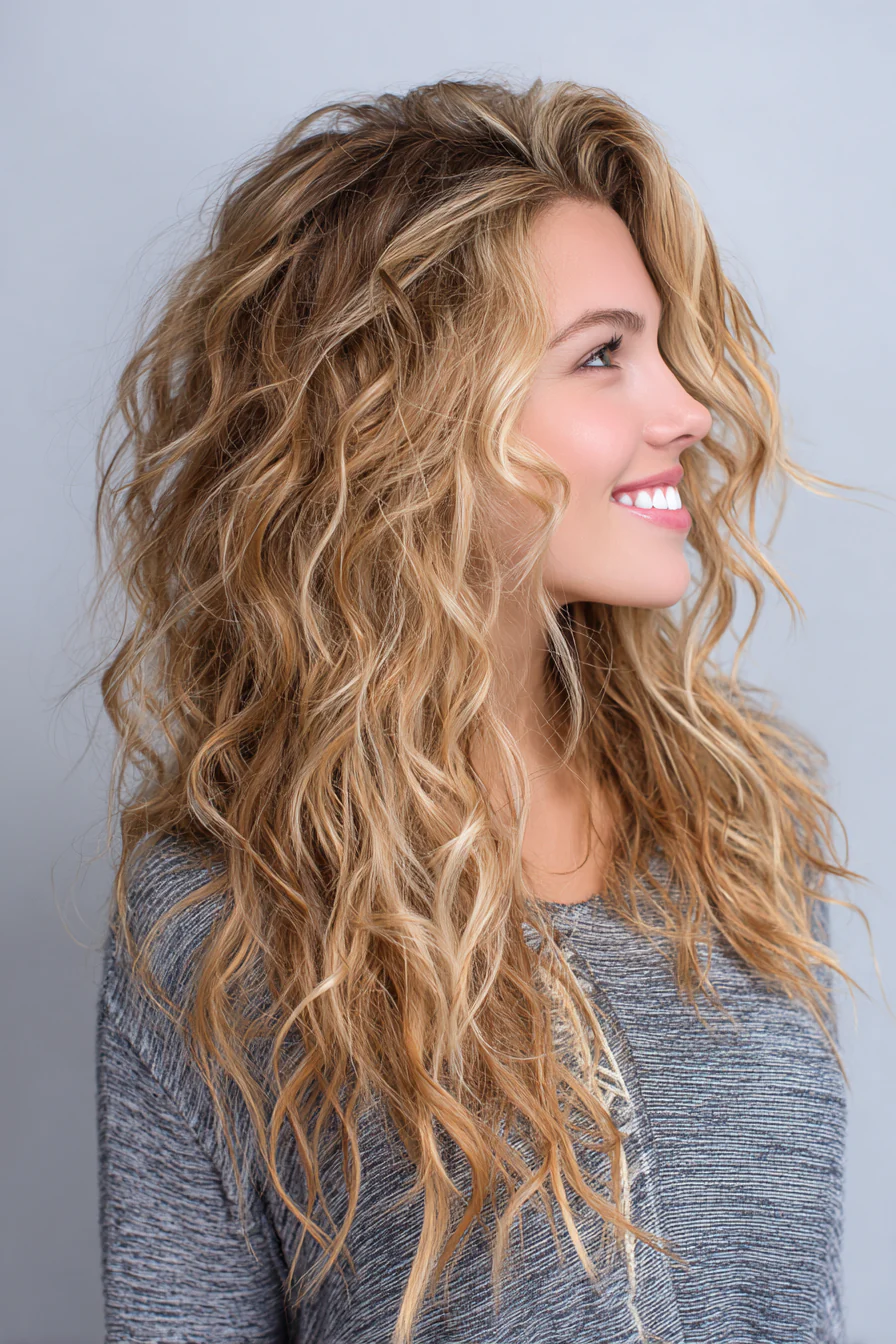 17. Sandy Blonde Cascade Layers (geschichtete lockige Frisuren) – geschichtete lockige Frisuren