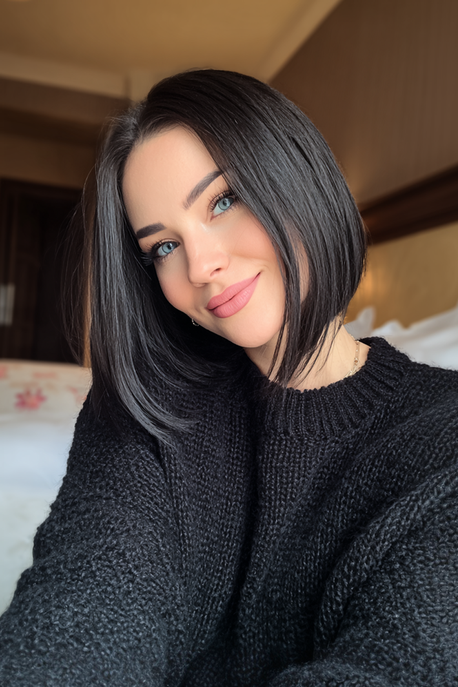 17. Sleek Bob mit Jet Black Shine (jugendliche Frisuren) - jugendliche Frisuren