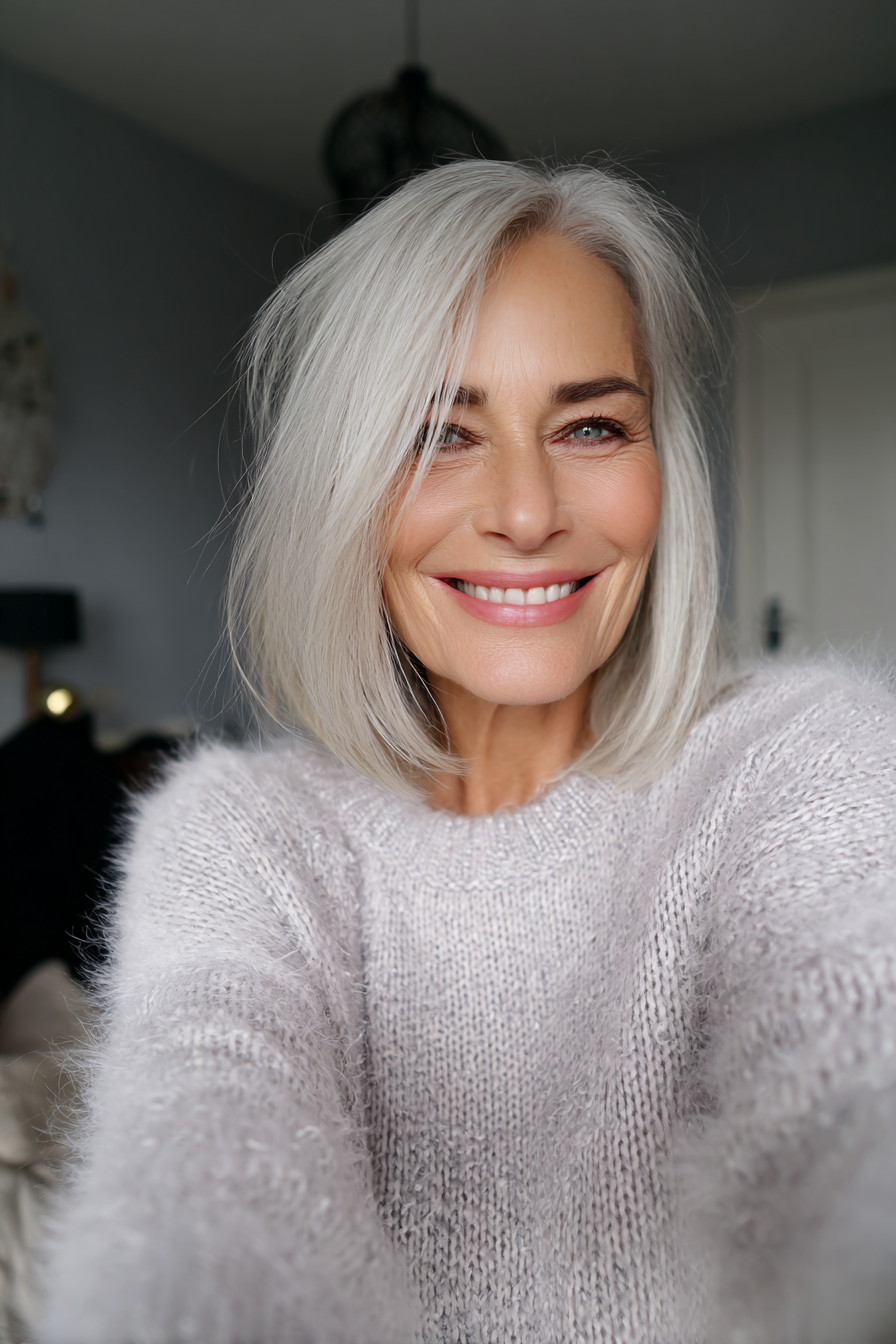 17. Wispy Platinum Lob (lange Bob -Haarschnitte für Frauen über 50) - lange Bob -Haarschnitte für Frauen über 50