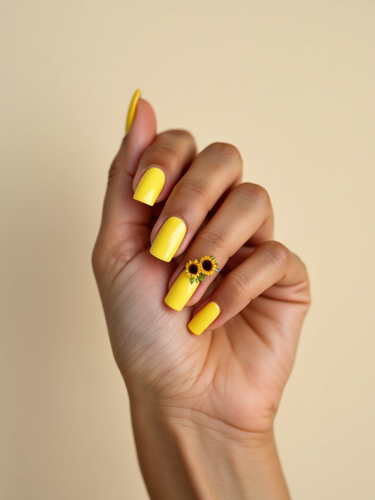 einzelner Sonnenblumen-Nagel