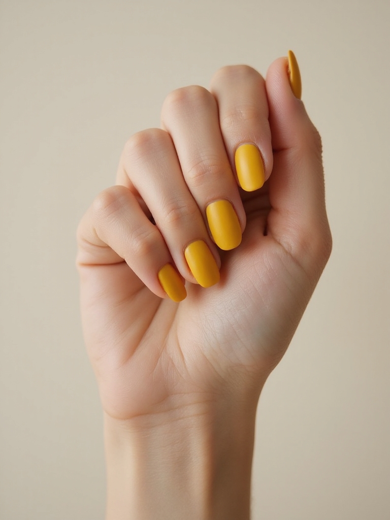 Soft-Touch-Senf-Matte-Nägel