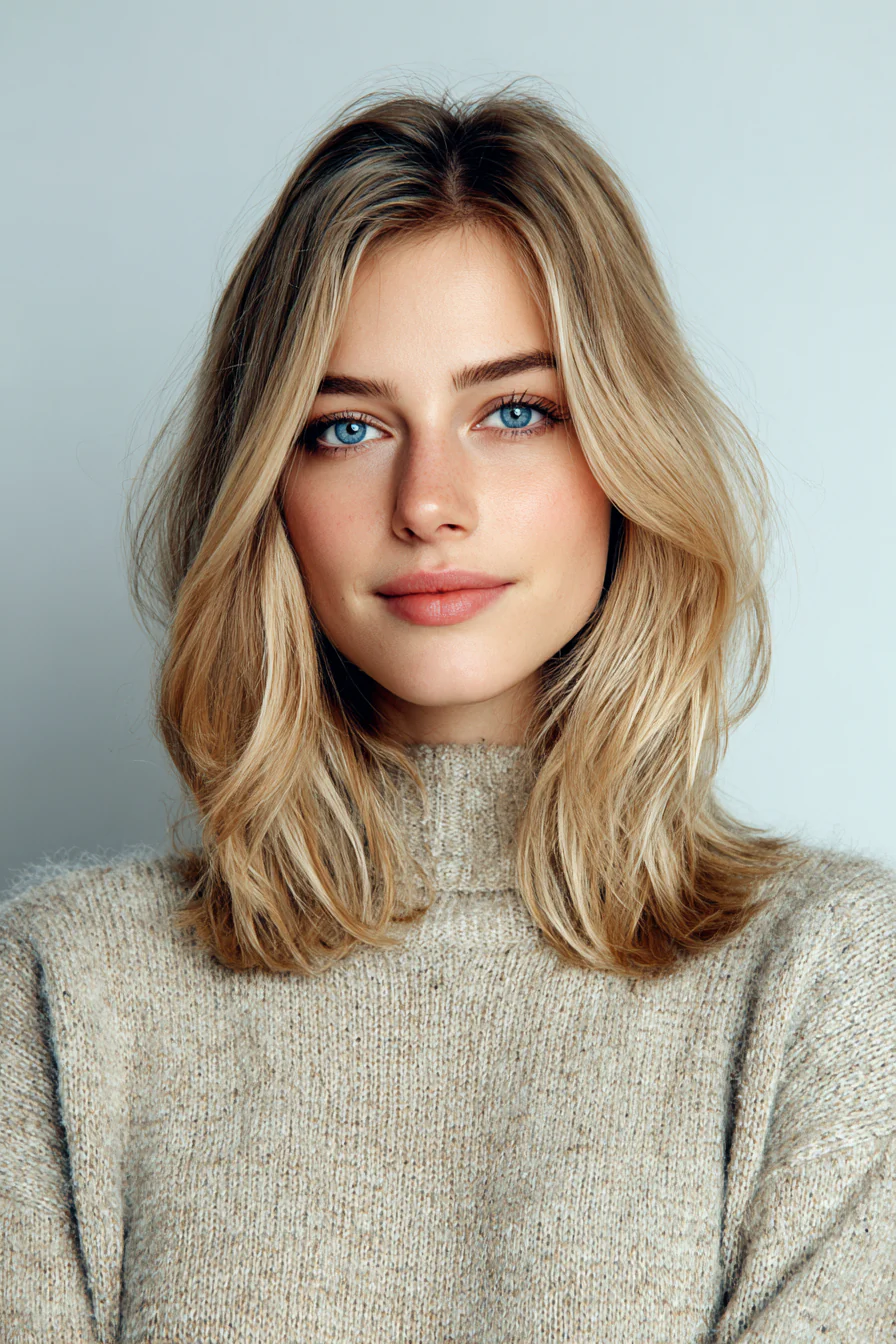 8. Mittellanger Stufenschnitt mit Sandblond (70er-Jahre-Frisuren für Frauen) – 70er-Jahre-Frisuren für Frauen