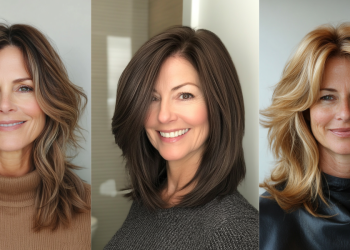 18 wunderschöne mittlere Frisuren mit Schichten für Frauen über 50