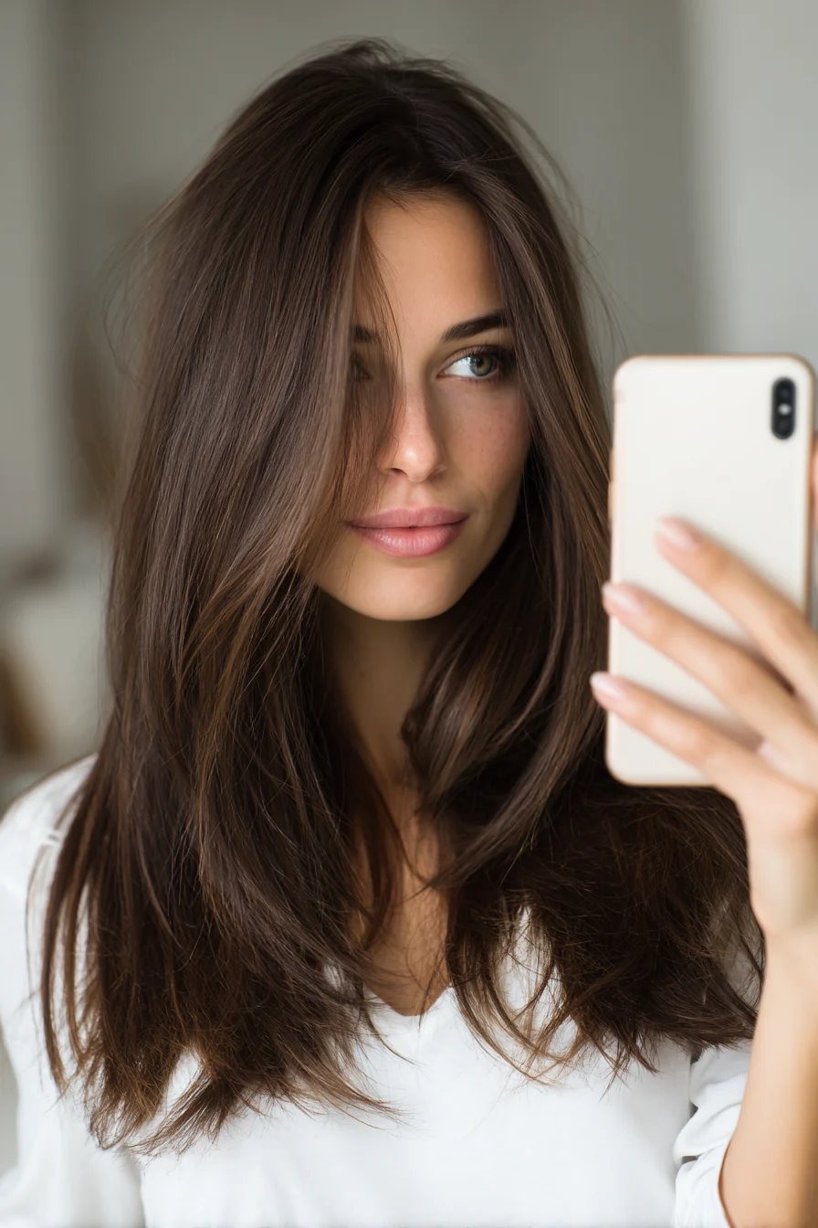 18. Espresso Brunette Seamless Layers (Haarschnitte für langes Haar) – Haarschnitte für langes Haar