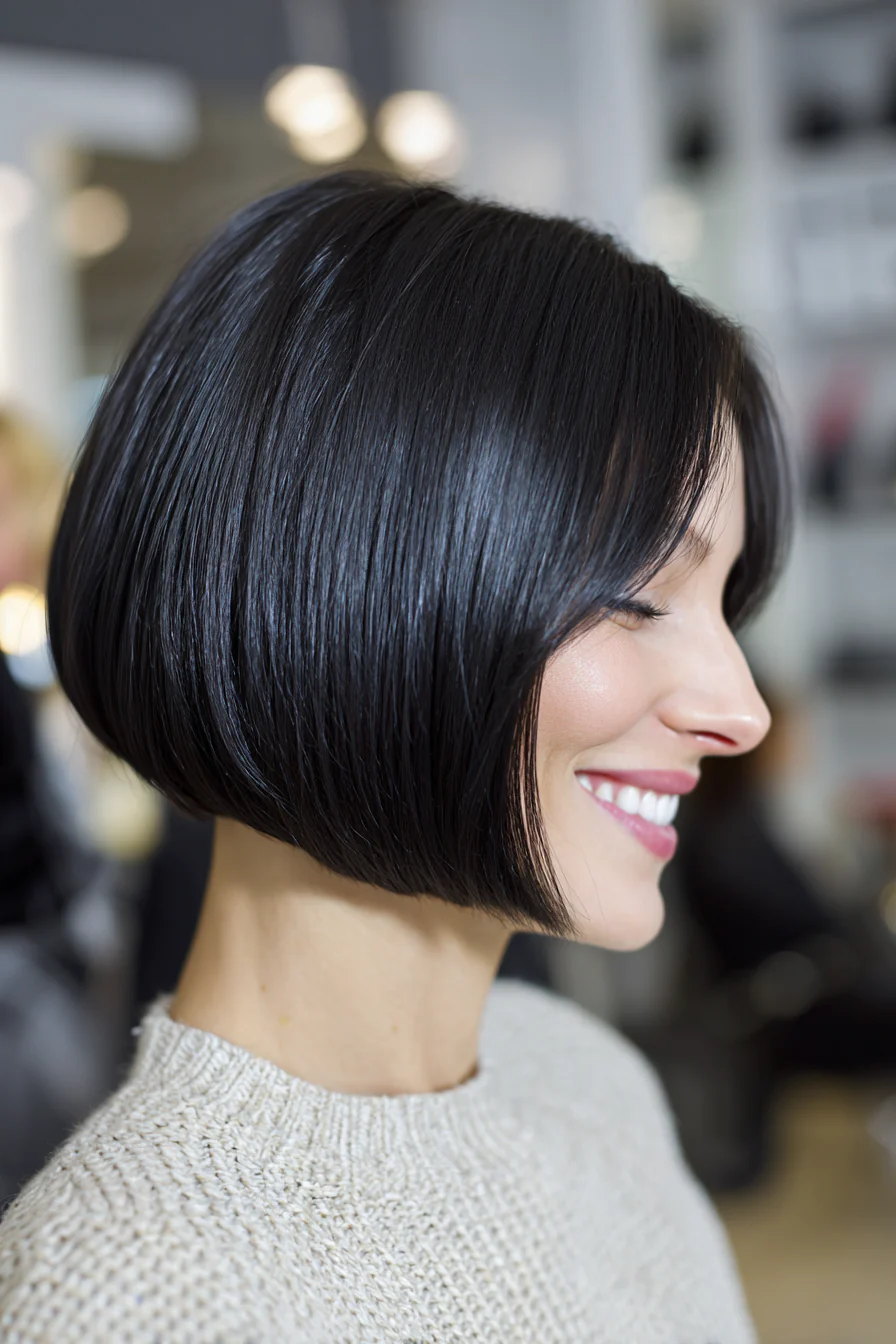 18. Präzisions-Bob in klassischem Tiefschwarz (stumpfe Haarschnitte für ältere Frauen) – stumpfe Haarschnitte für ältere Frauen