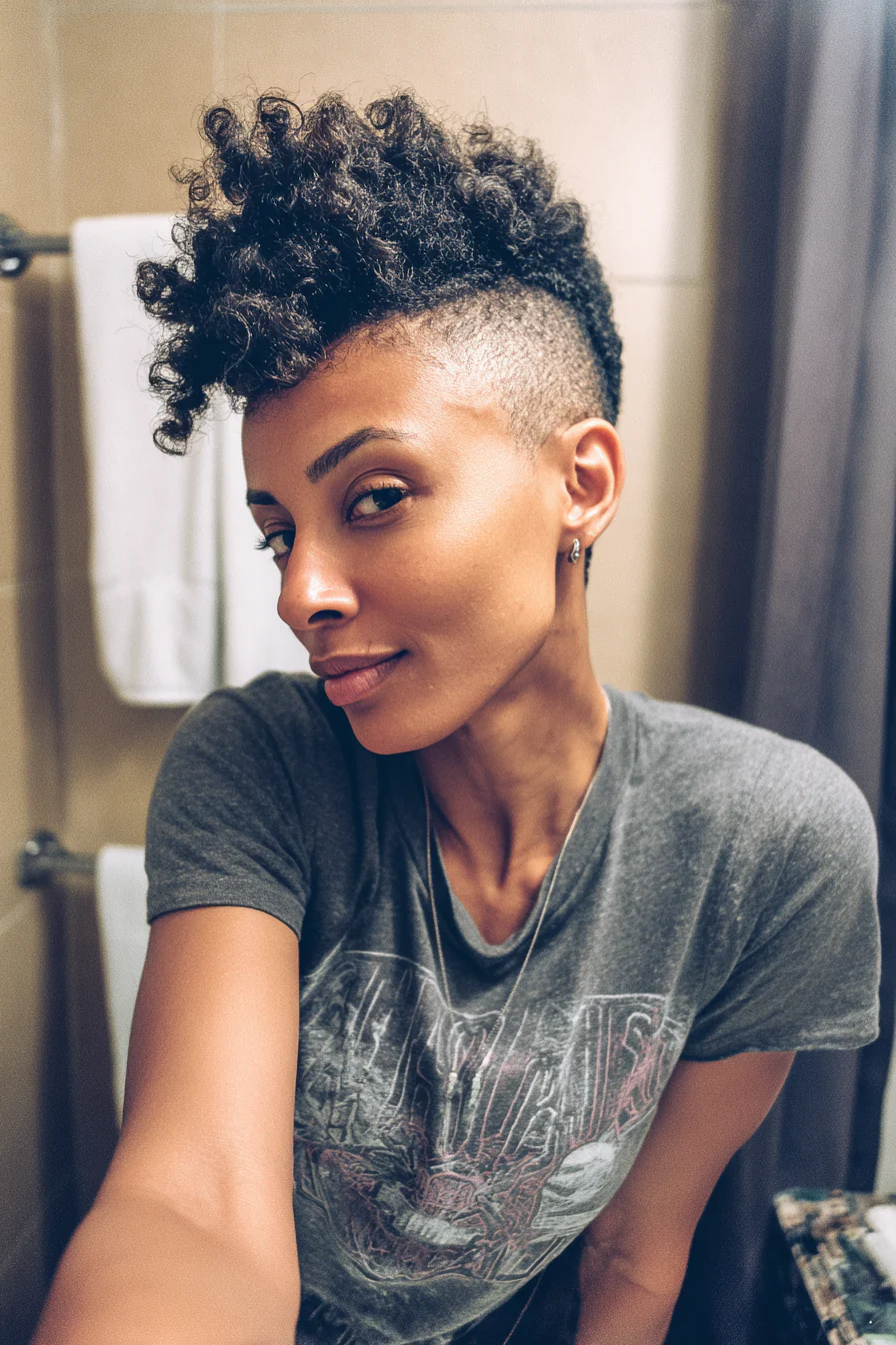 18. Tapered Frohawk in Natural Black (Kurzhaarschnitte für schwarze Frauen) – Kurzhaarschnitte für schwarze Frauen