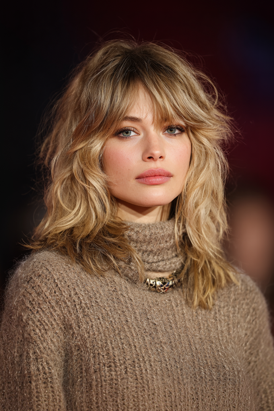 18. zerzaustes Shag mit blonden Highlights (80er Jahre Frisuren für Frauen) - 80er Jahre Frisuren für Frauen