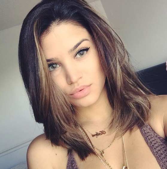 21 schicke Lob -Haarschnitte für mühelose Sommerstil Brünette lange Bob mit Balayage -Highlights