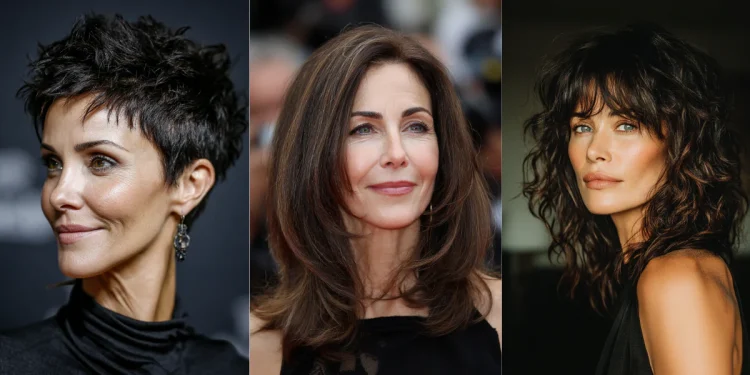 19 erfrischende Haarschnitte für Frauen über 50 mit dunklem Haar 2025