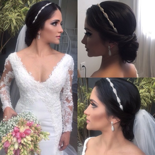 26 Hochzeitshaar Hochsteckfrisuren für elegante Bräute Hochzeits Hochsteckfrisur mit Schleier