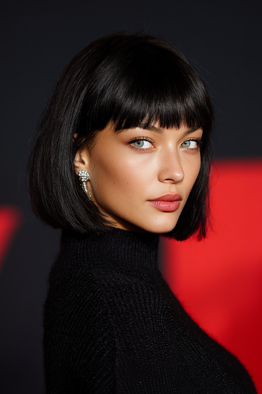 19. Raffined Raven Black Straight Bob (alte Geldhaarschnitte) - Alte Geldhaarschnitte