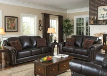 21 Wohnzimmer, die sich als dunkelbraunes Ledersofa beweisen, ist immer eine schicke Wahl