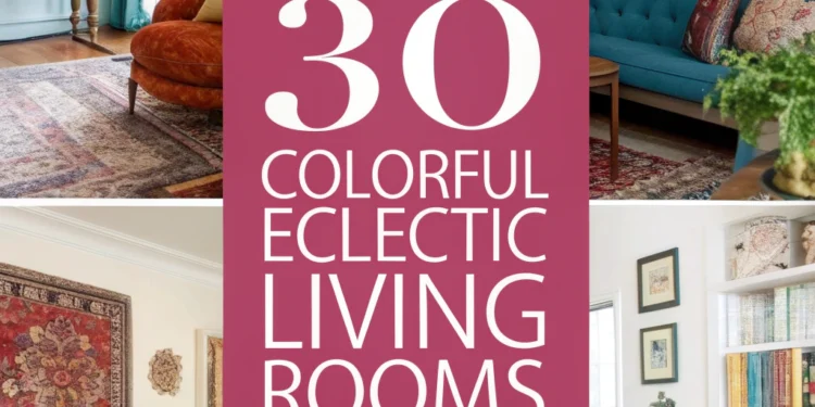 30 eklektische Wohnzimmer, die voller Farbe und Persönlichkeit platzen