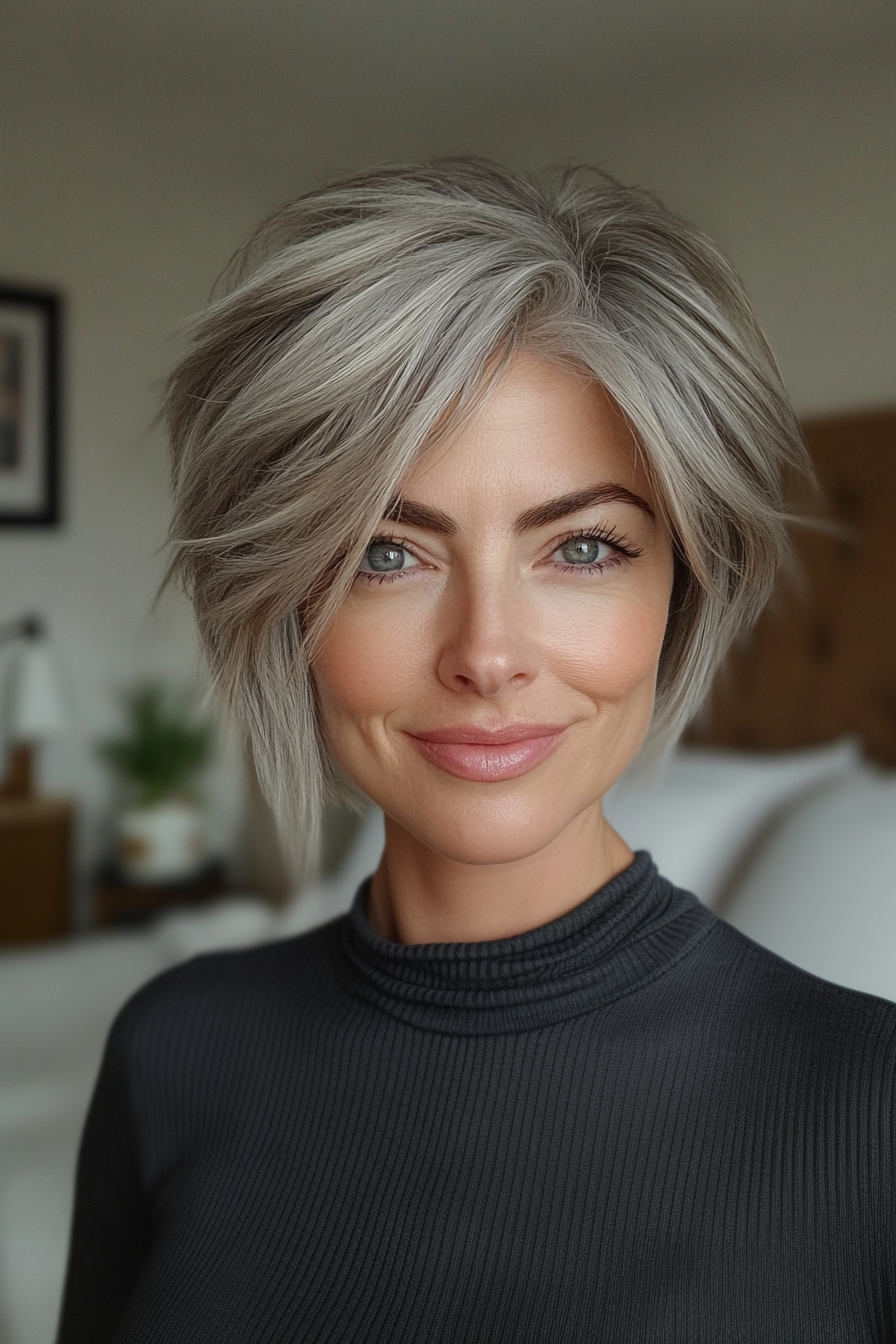 2. Ascheblonde Pixie (Haarschnitte für Frauen über 50 mit grauem Haar) - Haarschnitte für Frauen über 50 mit grauen Haaren
