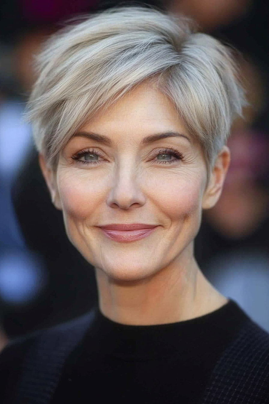 2. Ascheblonde Pixie (Pixie -Haarschnitte für Frauen über 60 mit dünnem Haar) - Pixie -Haarschnitte für Frauen über 60 mit dünnem Haar