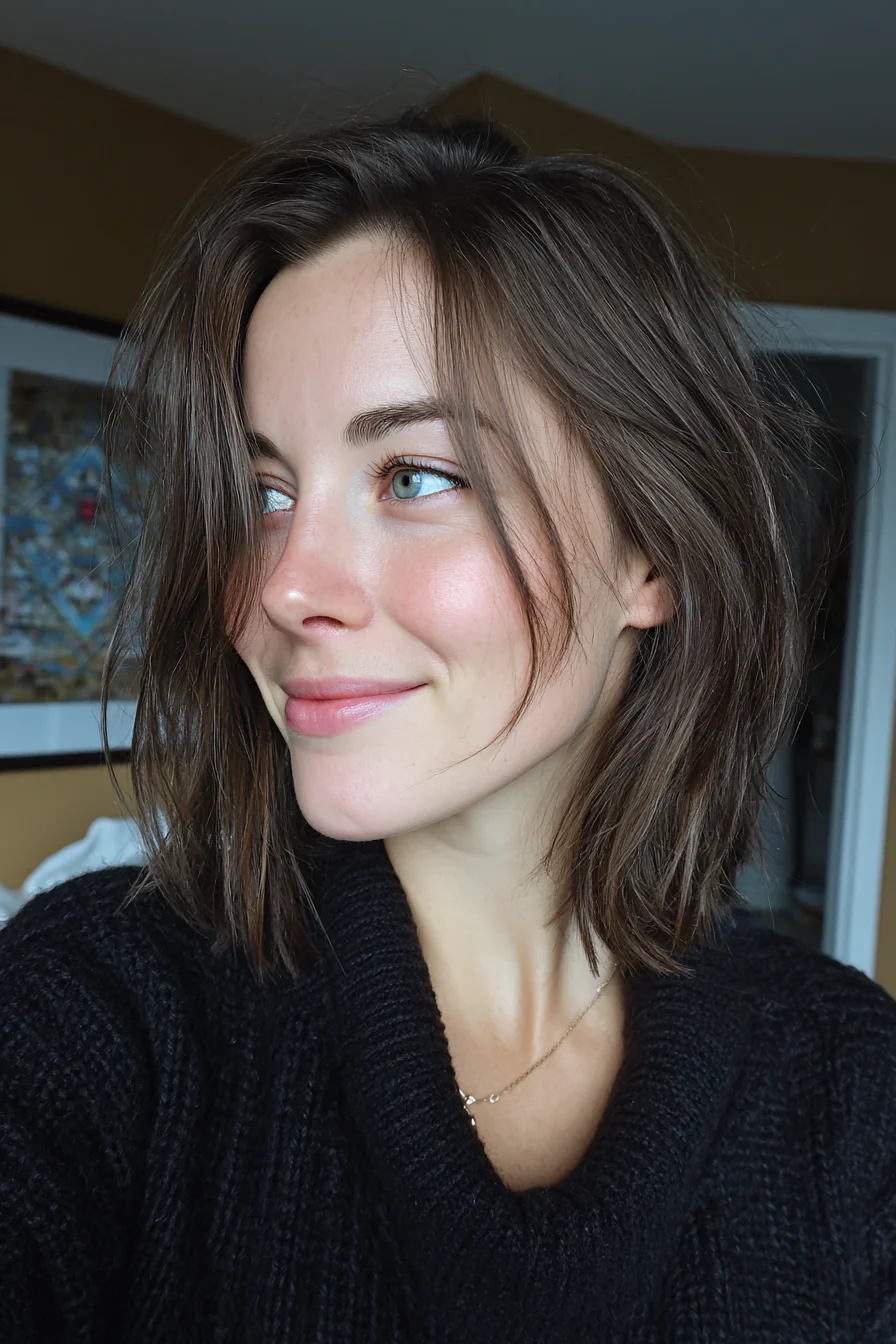 2. Ash Brown Split Shag (Gerade Grunge-Frisuren) – Gerade Grunge-Frisuren