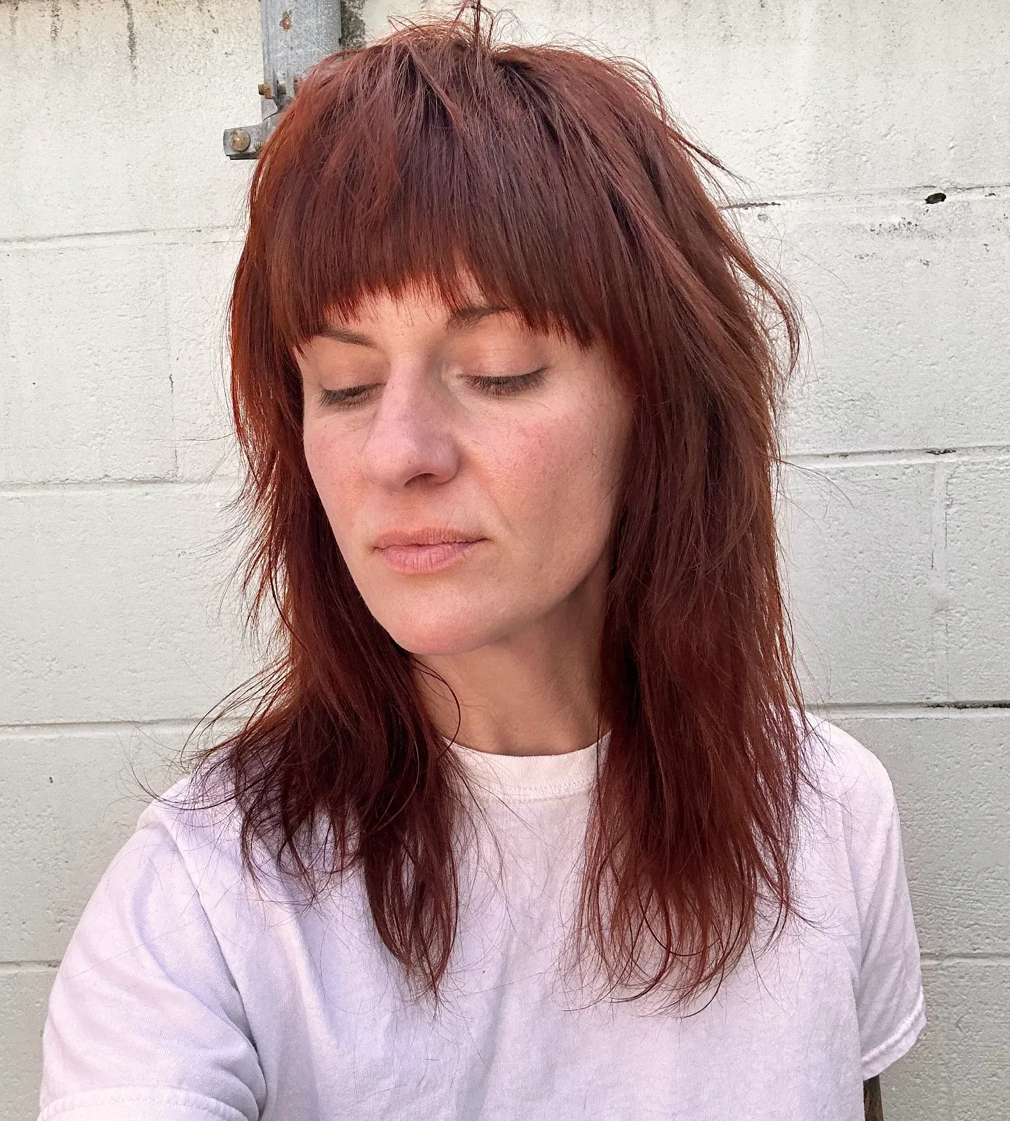 2. Kastanienbrauner Zottel mit Mikrofransen (mittellange, zottelige Haarschnitte)