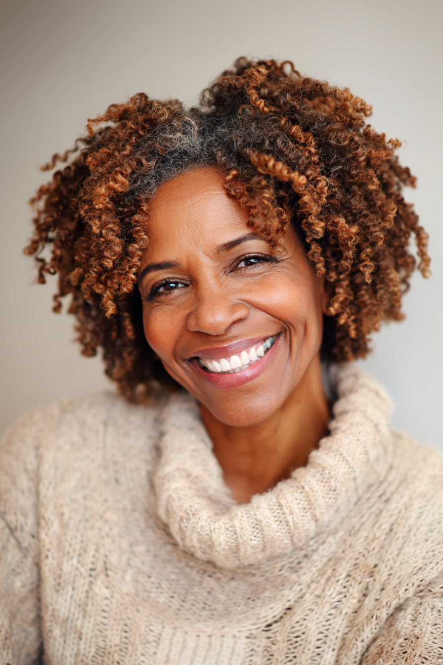 2. Zimt -Layered Twist -out Bob (Frisuren für schwarze Frauen über 60) - Frisuren für schwarze Frauen über 60