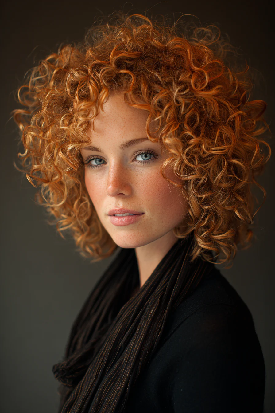 2. Kupfer-Halo mit leichten Schichten (geschichtete lockige Frisuren) – geschichtete lockige Frisuren