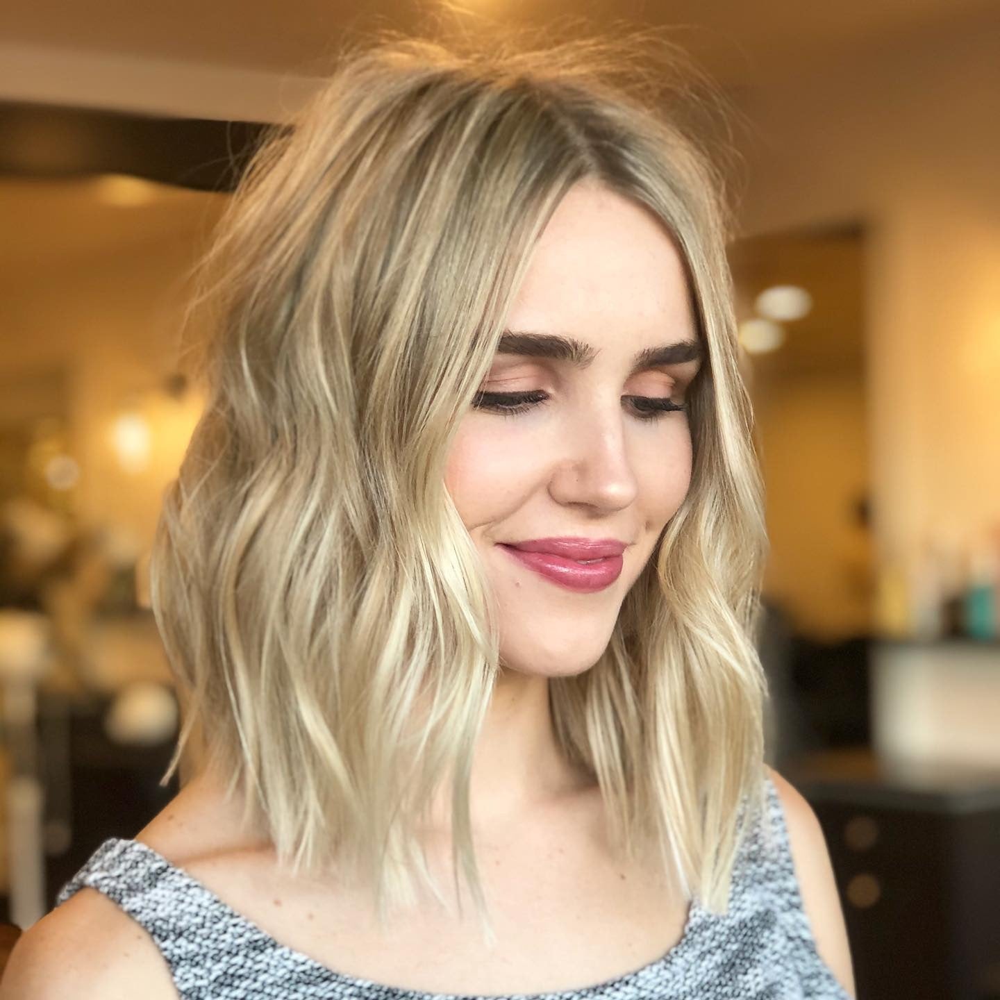 2. cremiger blonde strukturierte LOB (LOB -Frisuren)