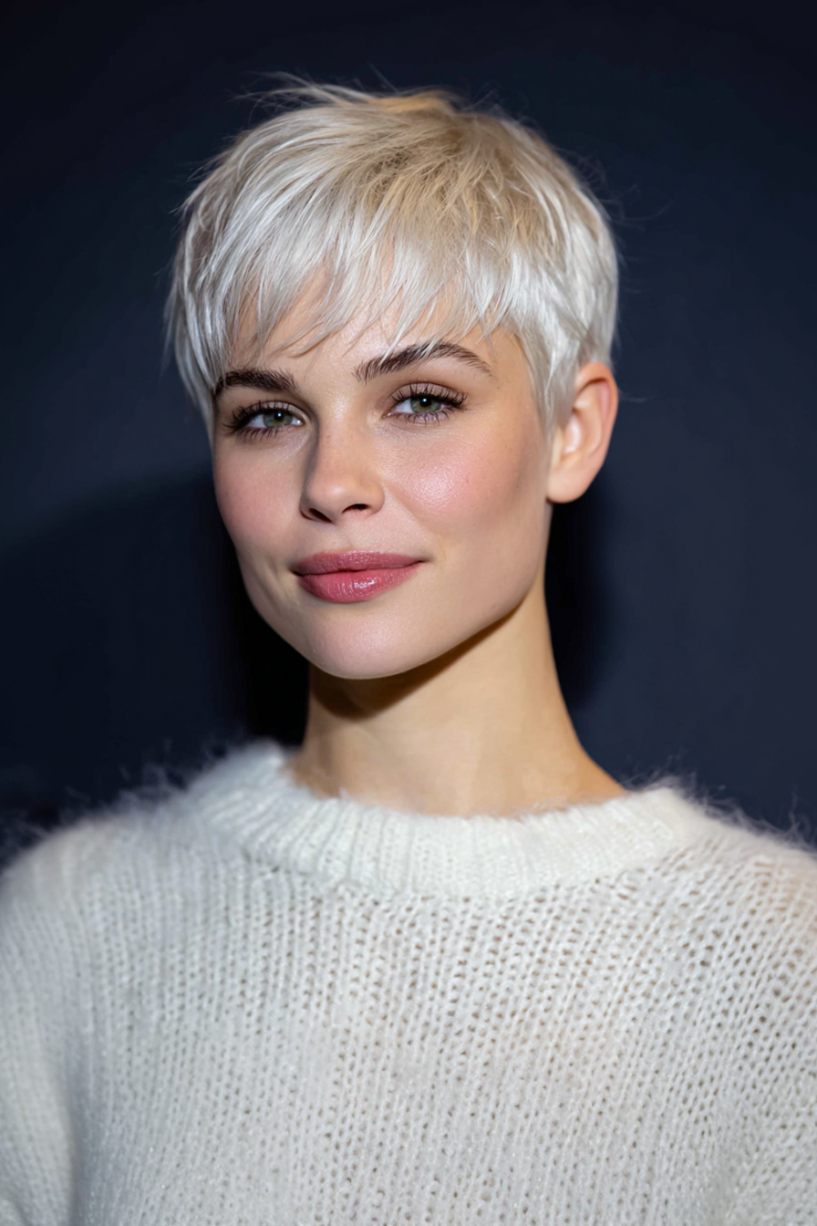 2. Platin -gefiederte Pixie (Pixie -Frisuren) - Pixie -Frisuren