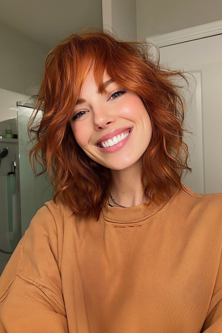 2. Shaggy -Schichten mit rotem rotem (geschichteten Frisuren) - Geschichtende Frisuren