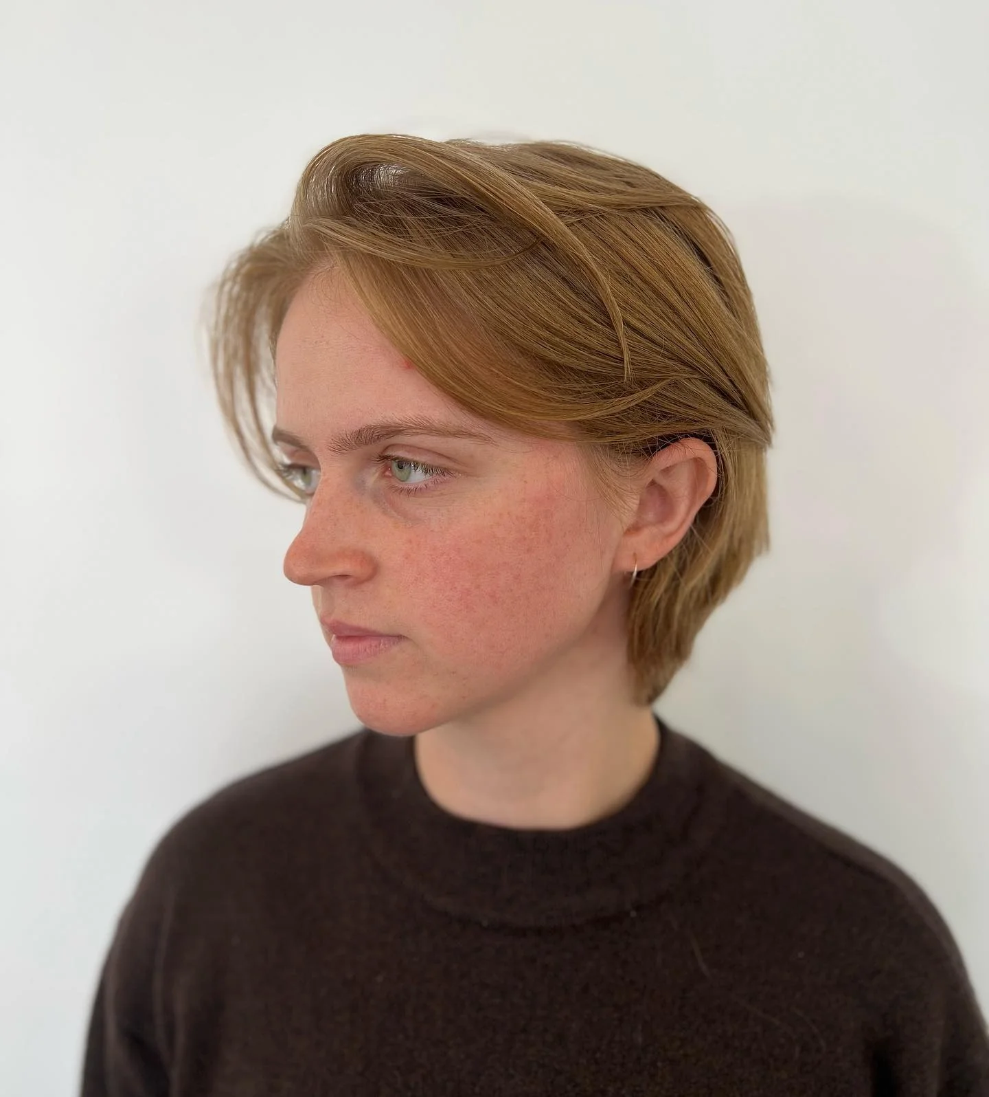 2. Soft Caramel Crop (Short Wolf Cut)