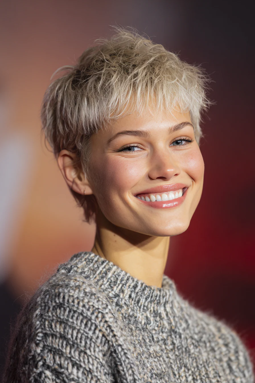 2. Strukturierter aschblonder Schnitt (kurze blonde Frisuren) – Kurze blonde Frisuren