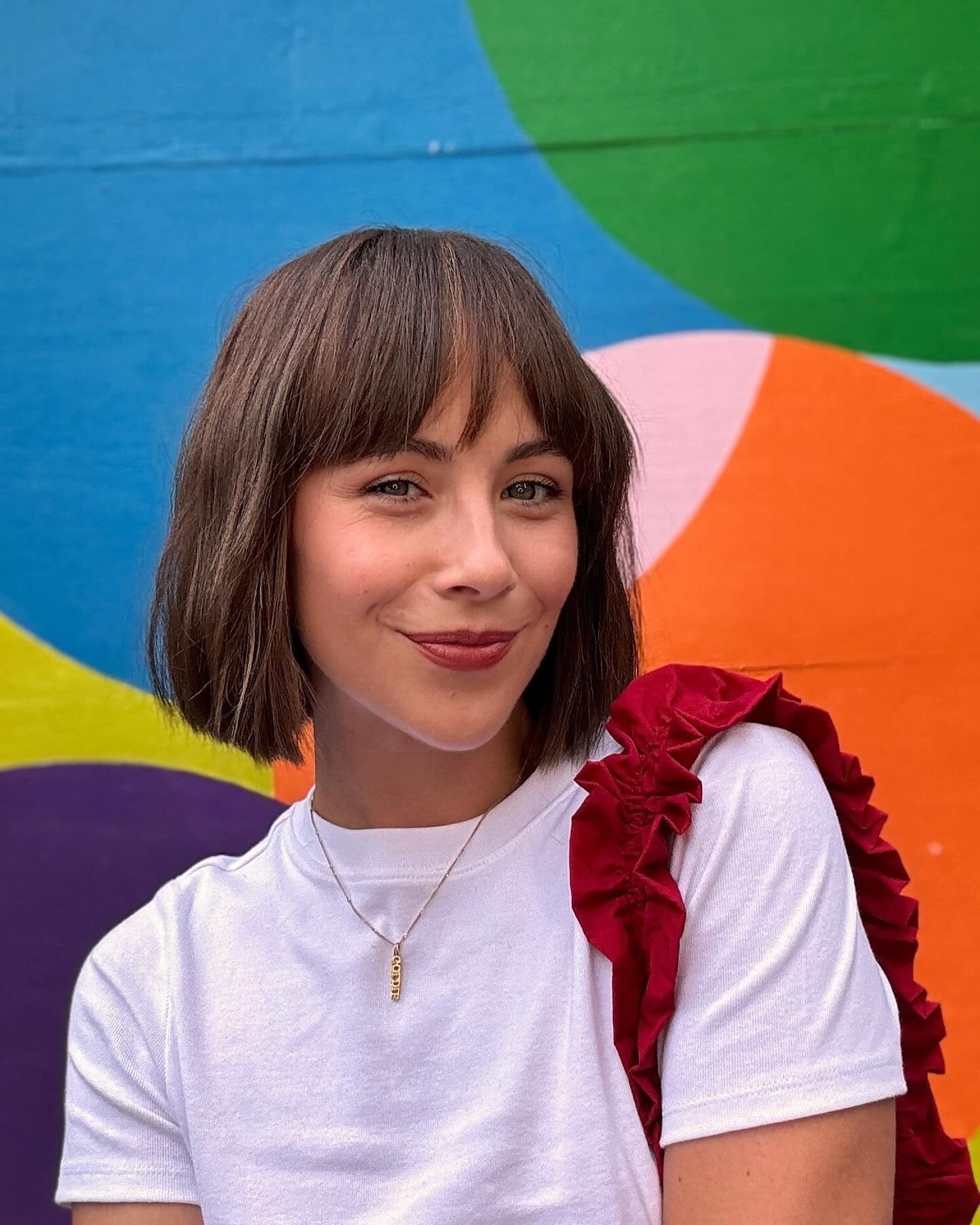 2. strukturierter Schokoladenbob mit wispy Fransen (Bob Frisuren mit Pony)