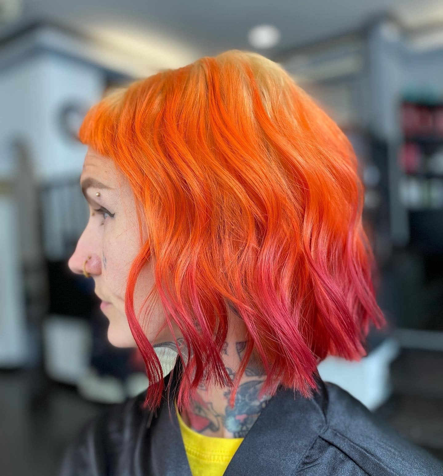 2. orange zu rotes stumpfen Bob (orangefarbene Haarfarbe)