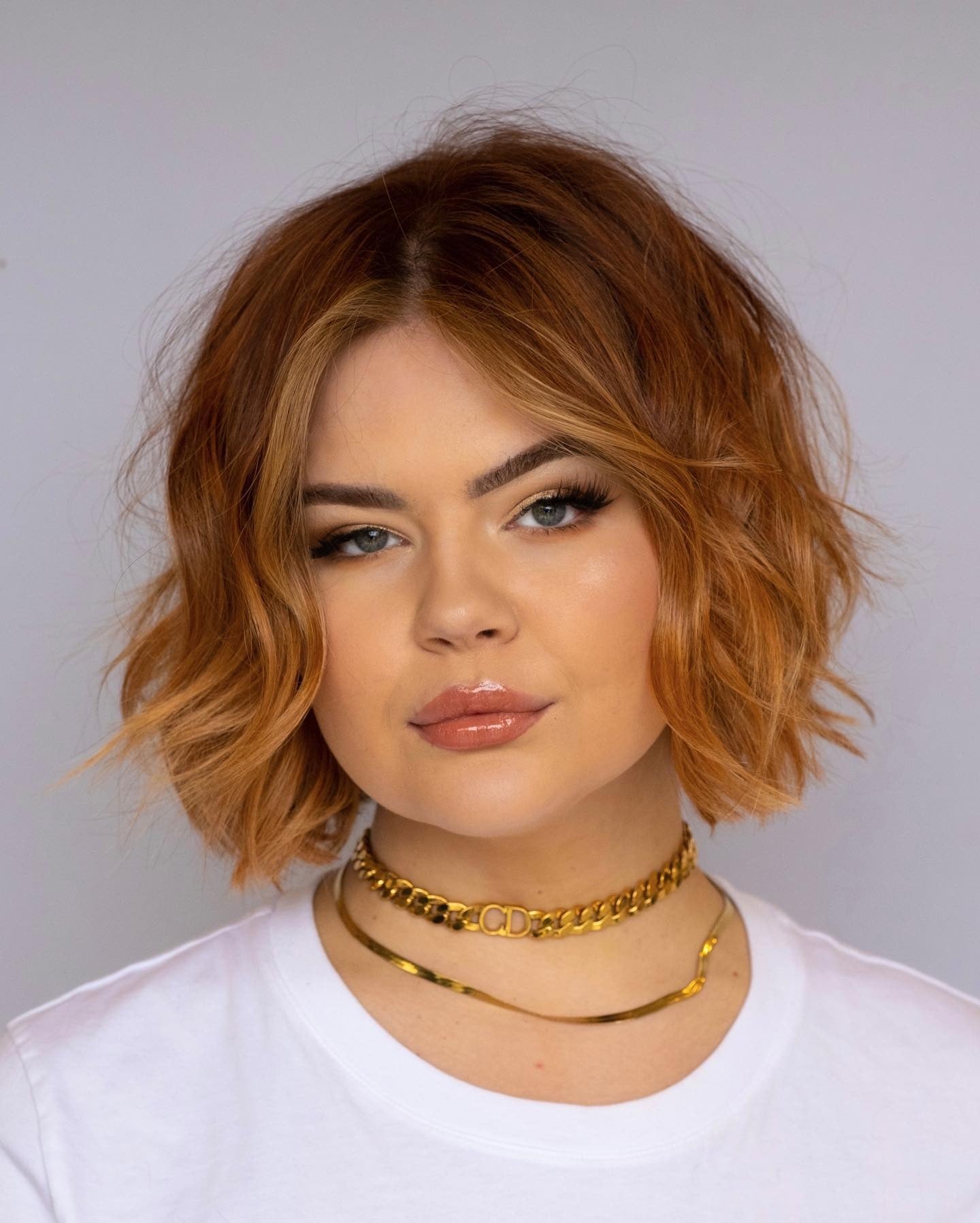 2. Wellenkupfer Bob mit Gesichtsschichten (Shaggy Bob Frisuren)