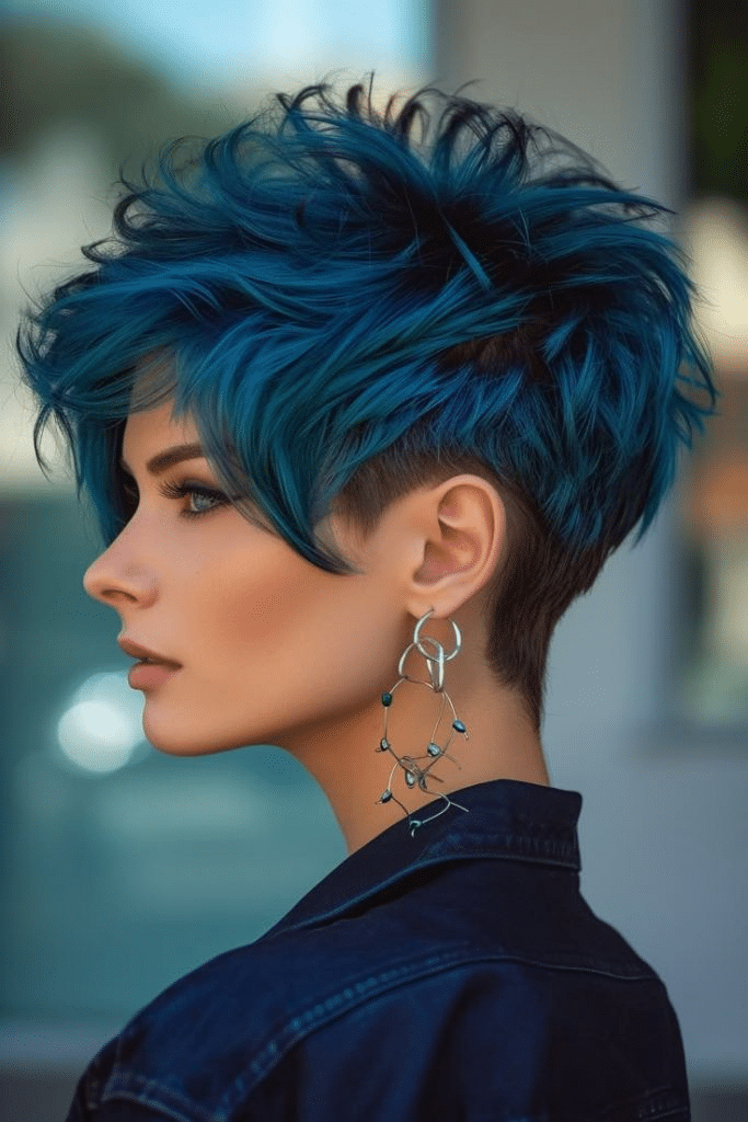 20. Electric Blue Pixie mit zerzausten Schichten