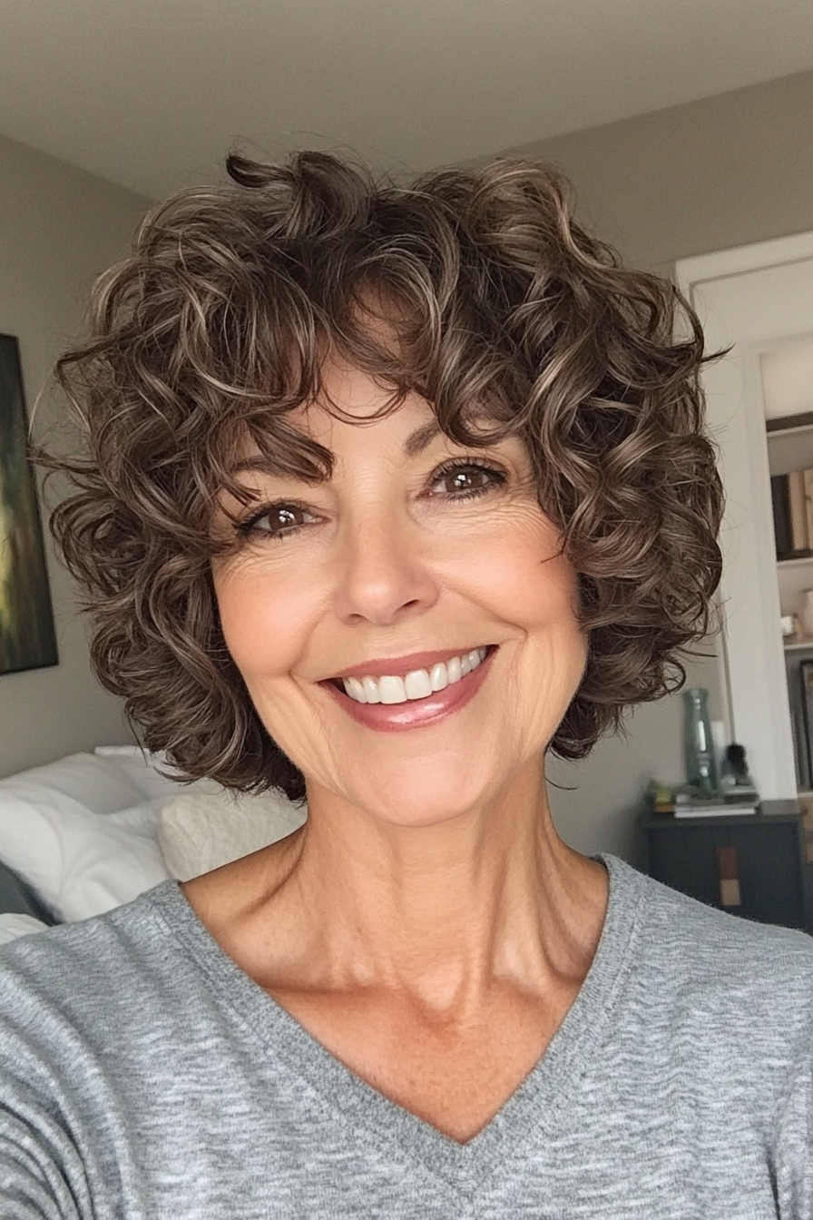 20. Curled Crop mit mittelbraunem Misch