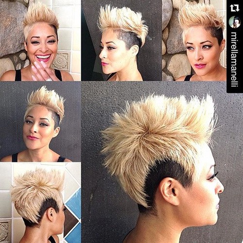 Stumpfe Fohawk-Frisur für stilvolle Frauen 2018–2017