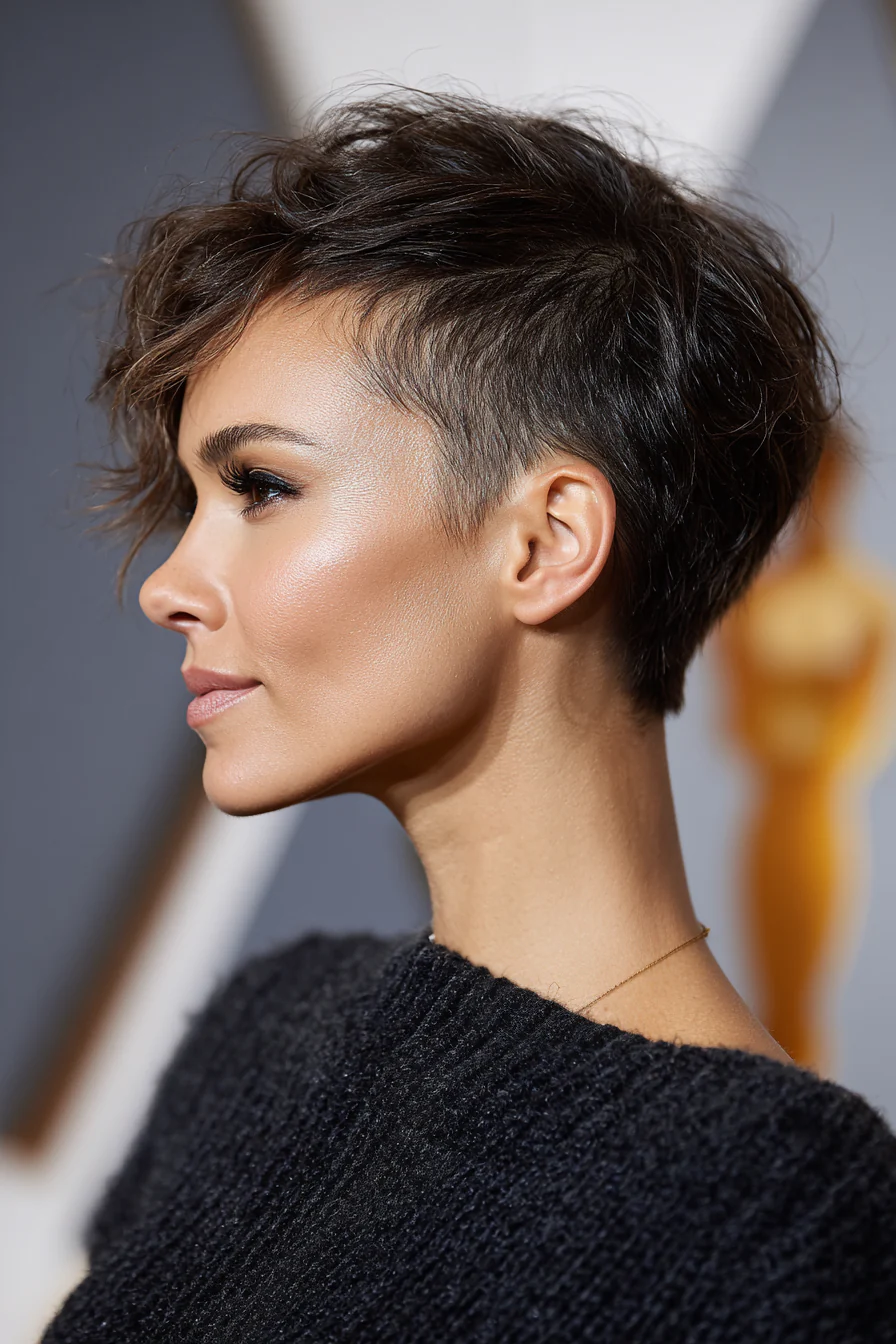 21. Eckiger Undercut mit Cool Brunette (Undercut-Haarschnitte) – Undercut-Haarschnitte