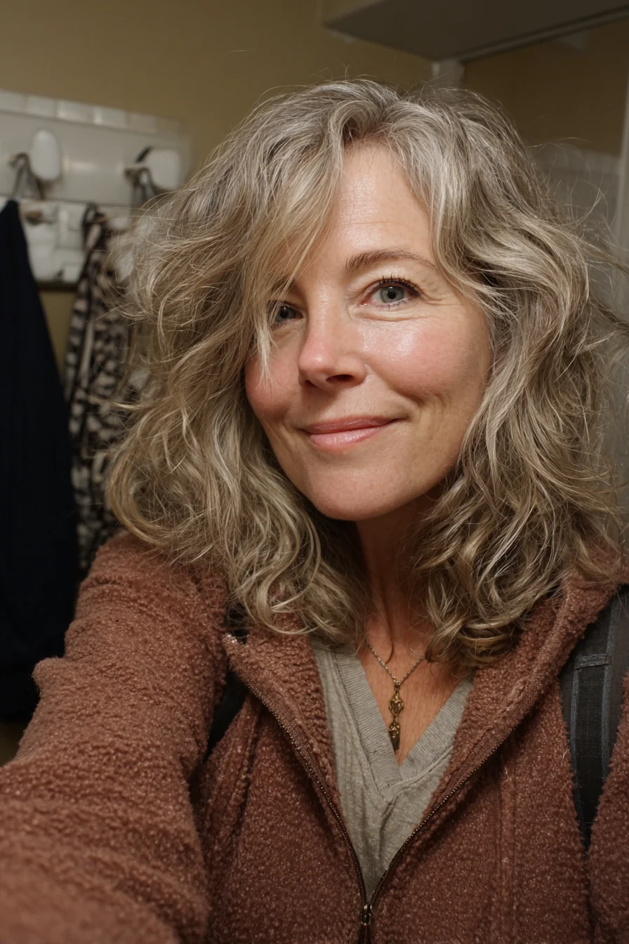 21. Aschblonder Shag mit getrennten Schichten (lange Shag-Frisuren für Frauen über 50) – Lange Shag-Frisuren für Frauen über 50