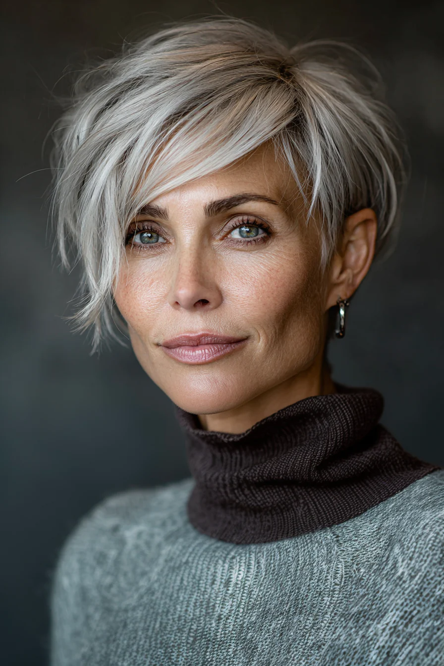 21. Cool Taupe Tapered Pixie Bob (Kurzhaarfrisuren für Frauen über 40 mit dünnem Haar) – Kurzhaarfrisuren für Frauen über 40 mit dünnem Haar