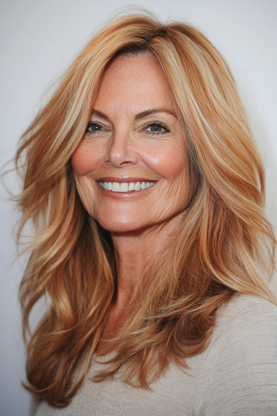 21. Gesichtsfrüchteschichten in leichten Kupfer (Herbstfrisuren für Frauen über 50) - Herbstfrisuren für Frauen über 50