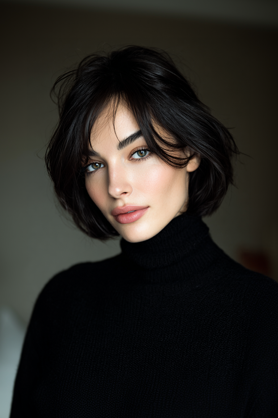 21. Französischer Bob mit sanftem schwarzem Glanz (alte Geldfrisuren) - Alte Geldfrisuren