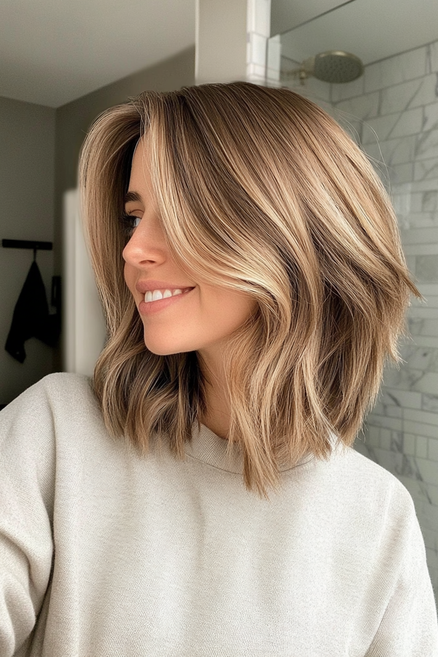 21. Rasiermesserschichten in kühler Bronde (geschichtete Haarschnitte für dünnes Haar) - geschichtete Haarschnitte für dünnes Haar