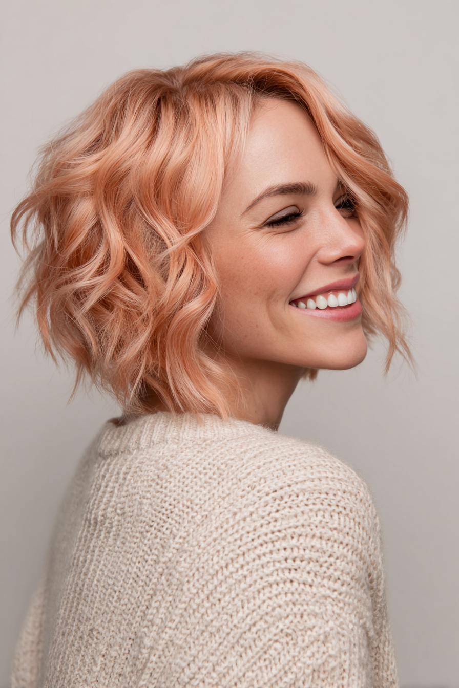 21. Weiche Pfirsichblond Bob (kurze Bob -Haarschnitte) - kurze Bob -Haarschnitte