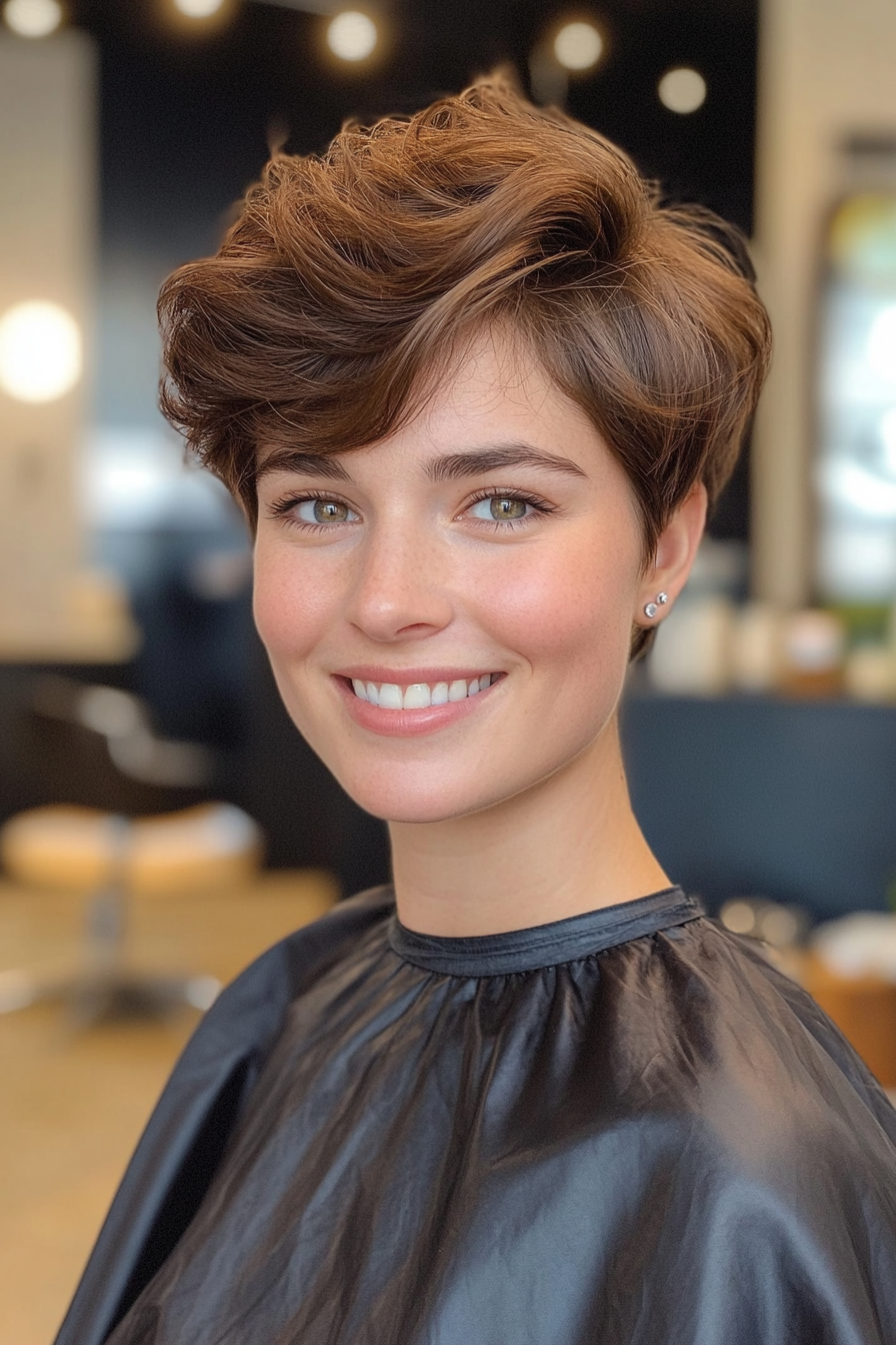 21. Strukturierte Ernte in Kastanienbraun (Frisuren für kurze Haare) - Frisuren für kurze Haare