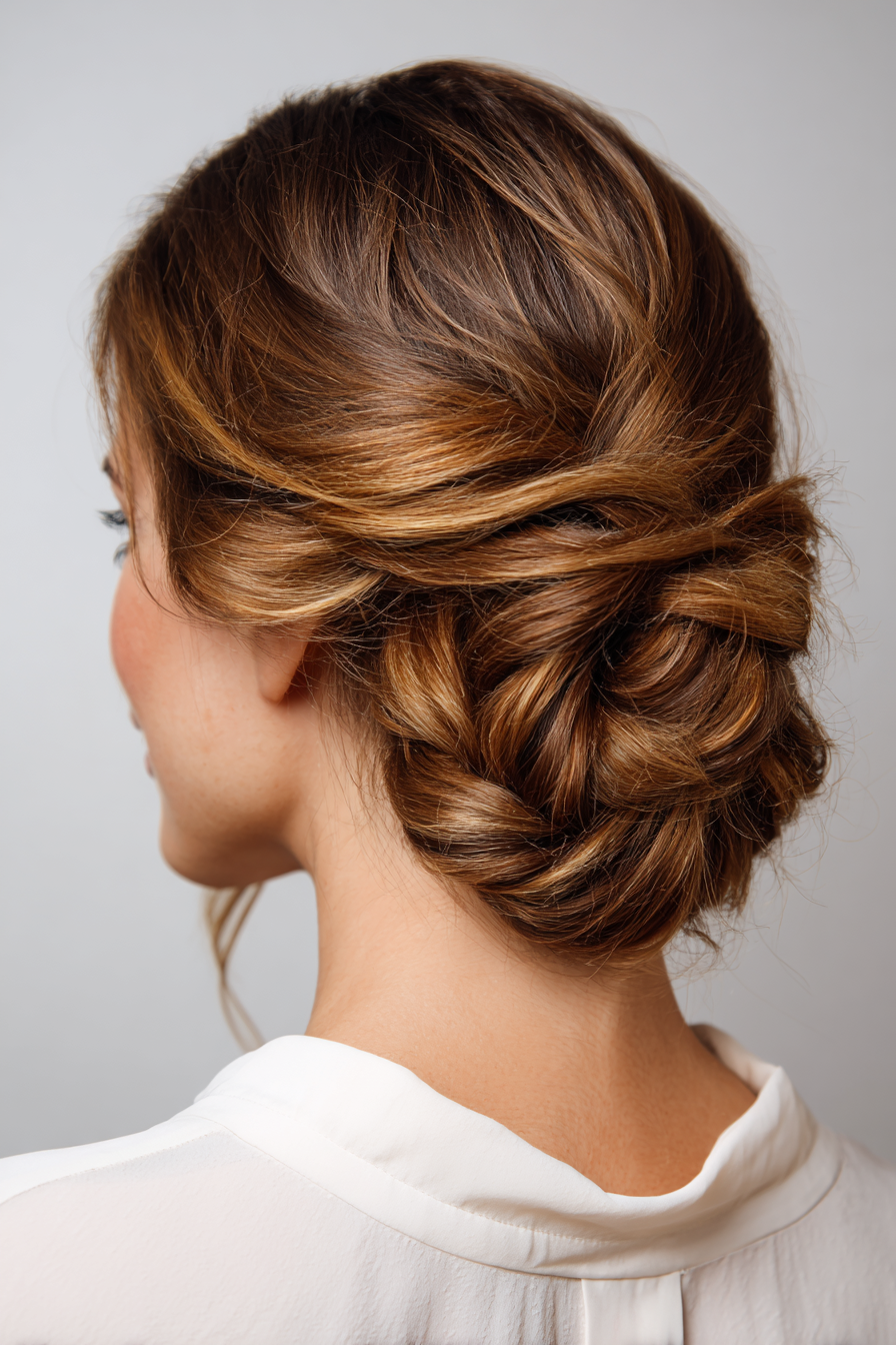 21. Toffee Brunette Woven Side Swirl (Wikinger-Frisuren für Frauen) – Wikinger-Frisuren für Frauen