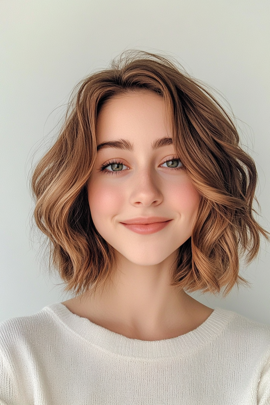 21. Vousled Bob in warmen Ahornbraun (Bob -Haarschnitte für Frauen) - Bob Haarschnitte für Frauen