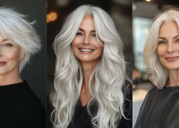 22 Muss Frisuren für Frauen über 60 mit weißen Haaren