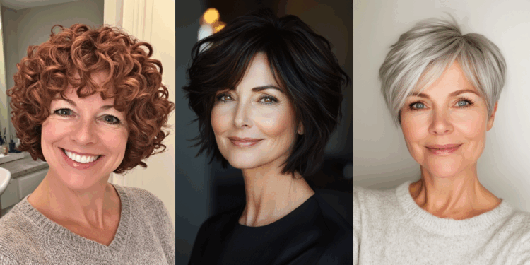 22 alterswierige kurze Haarschnitte für Frauen über 50 mit dicken Haaren