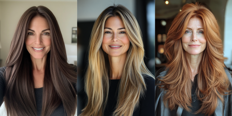 22 atemberaubende lange, gerade Frisuren für Frauen über 50