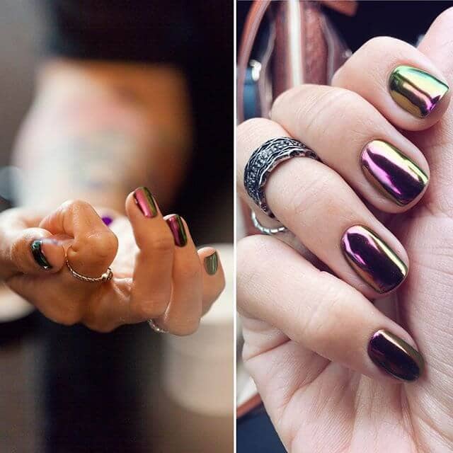 Holographische Öl -Slick -Nagel -Ideen