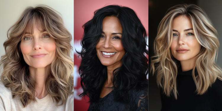 22 schicke mittelgroße wellige Frisuren für Frauen über 40