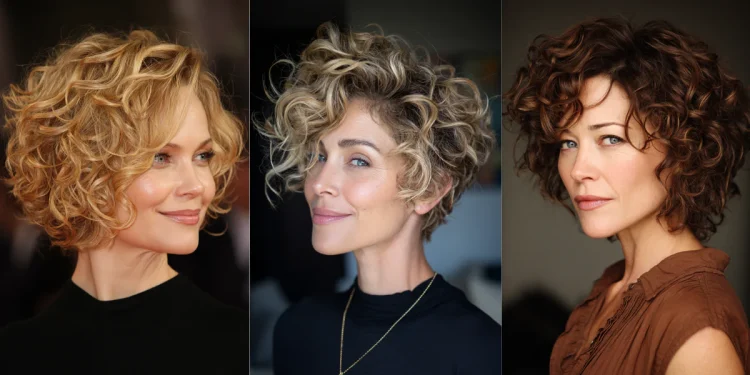 22 trendige, lockige Kurzhaarfrisuren für Frauen über 40, die man gesehen haben muss